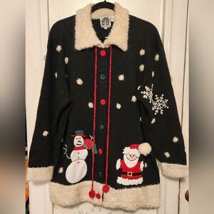 Holiday Christmas Sweater Snowflakes Reindeer Snowman Santa 1X NWT